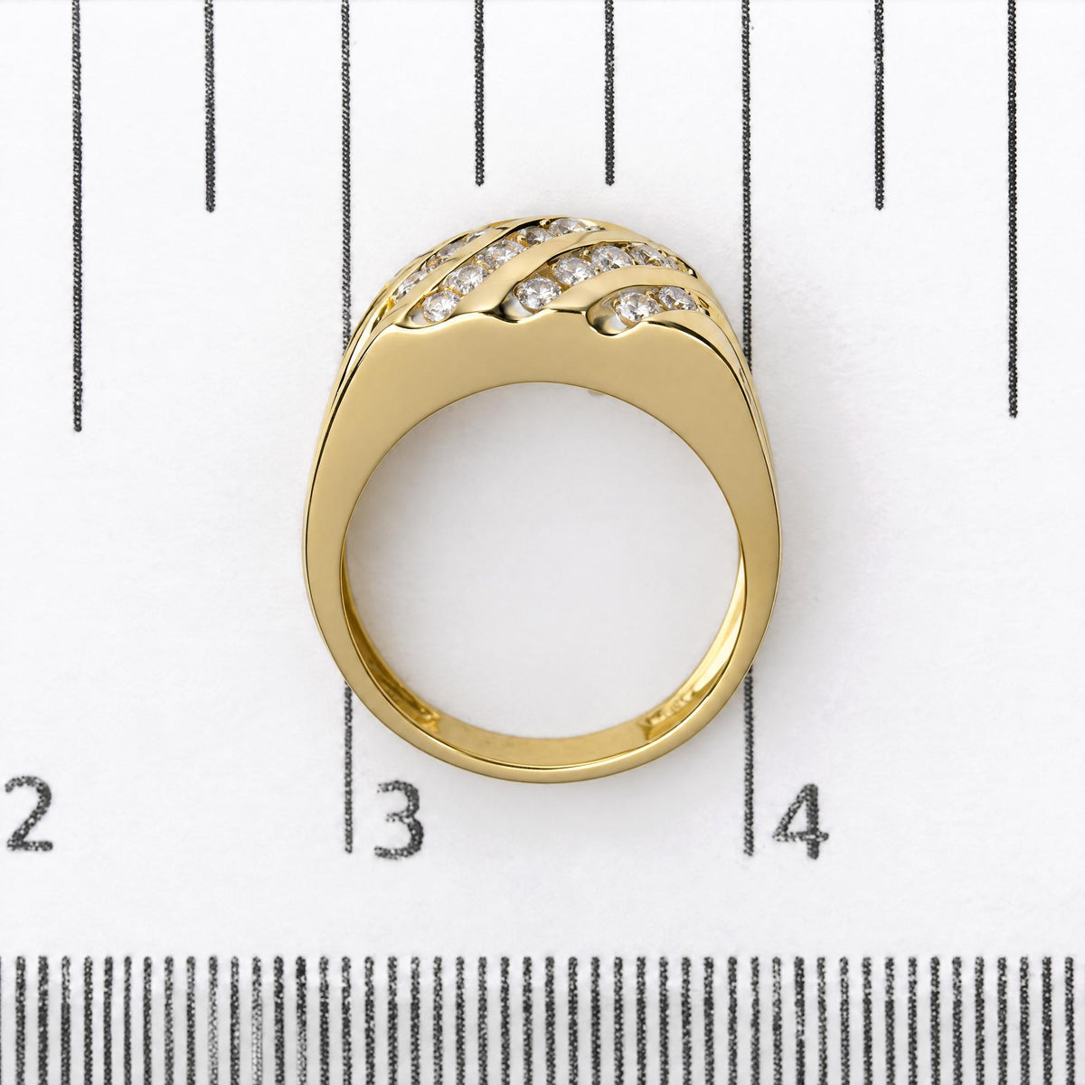 Men's 10K Yellow Gold 1.00 Cttw Channel Set Diamond 5 Row Band Ring