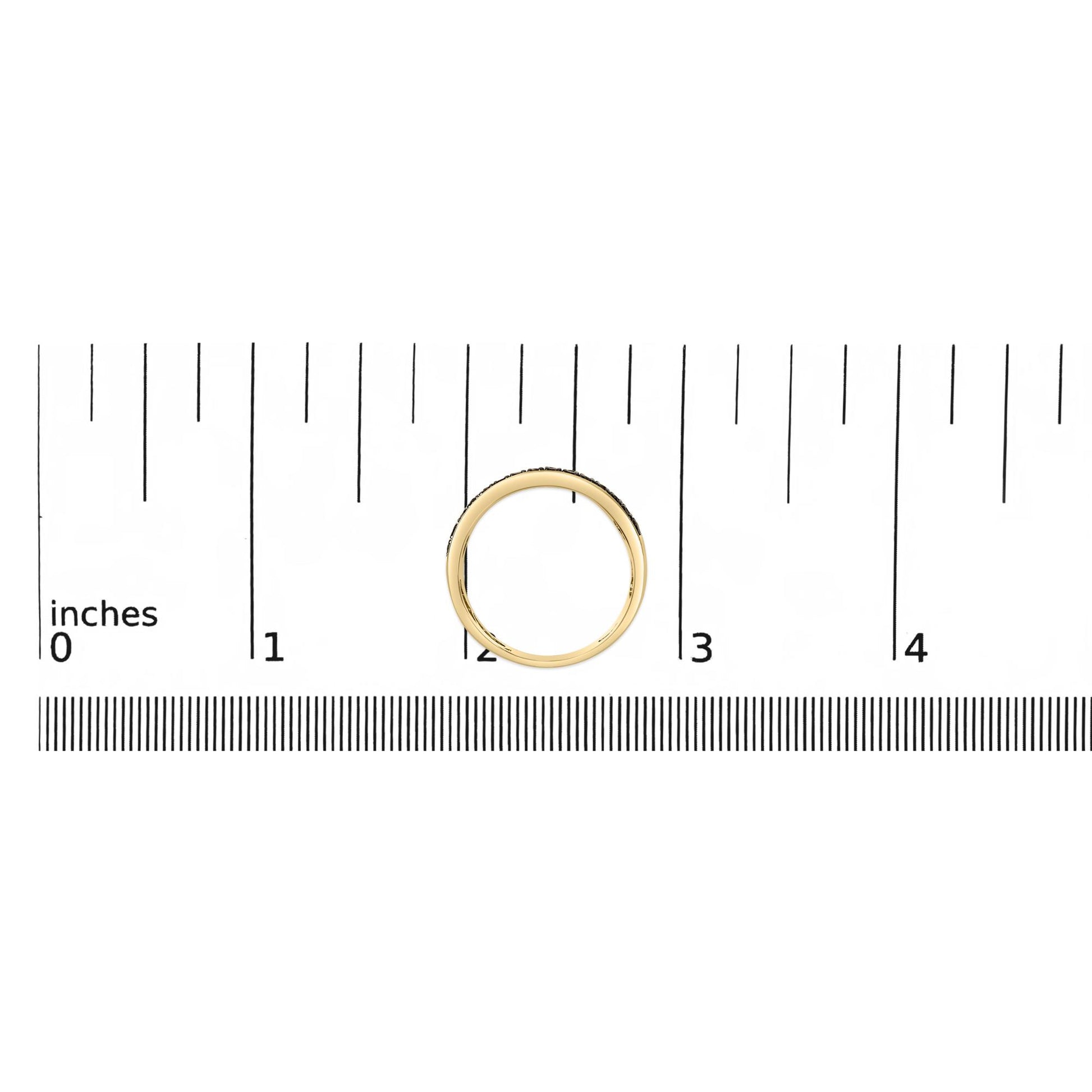 Men's 10K Yellow Gold 1.00 Cttw White and Black Diamond Cluster Ring