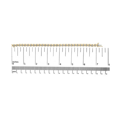 10K Yellow Gold 1/2 Cttw Diamond Alternating X-Link Bracelet
