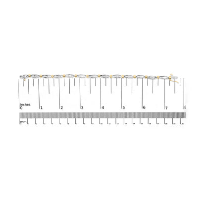 10K Two-Tone Gold 2.0 Cttw Baguette Diamond Channel Link Bracelet