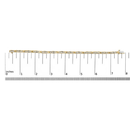 10K Yellow Gold 2.00 Cttw Baguette Diamond Channel Set Link Bracelet