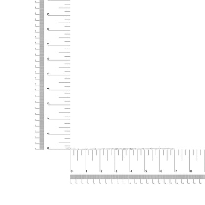 White metal bracelet with round white gemstones in a channel setting, displayed flat on a ruler for size reference, top-down angle.