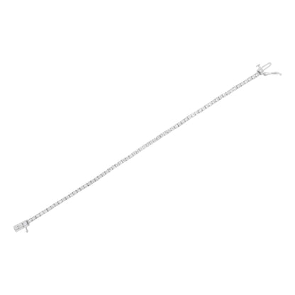 White bracelet with round white gemstones in a miracle setting, shown in a top-down view.