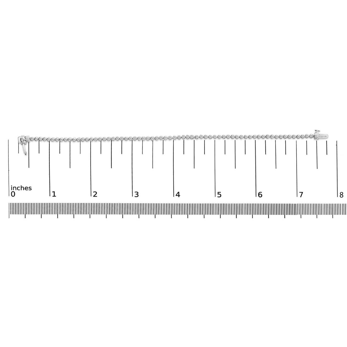 .925 Sterling Silver 2.0 Cttw Diamond 3 Prong Set Tennis Bracelet