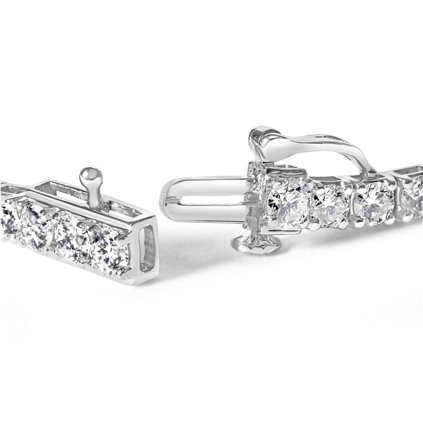 10K White Gold 6.00 Cttw Classic Natural Diamond Tennis Bracelet