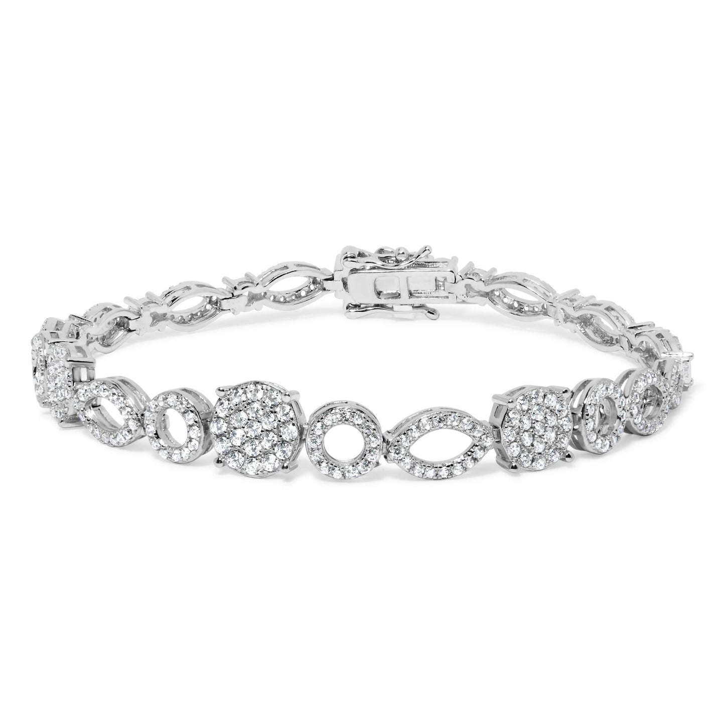 10K White Gold 3.00 Cttw Diamond Link Bracelet