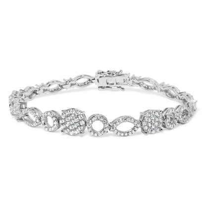 10K White Gold 3.00 Cttw Diamond Link Bracelet