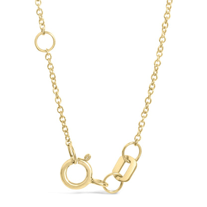 Yellow metal bracelet chain with round clasp and links, shown in a close-up front angle view on a white background.