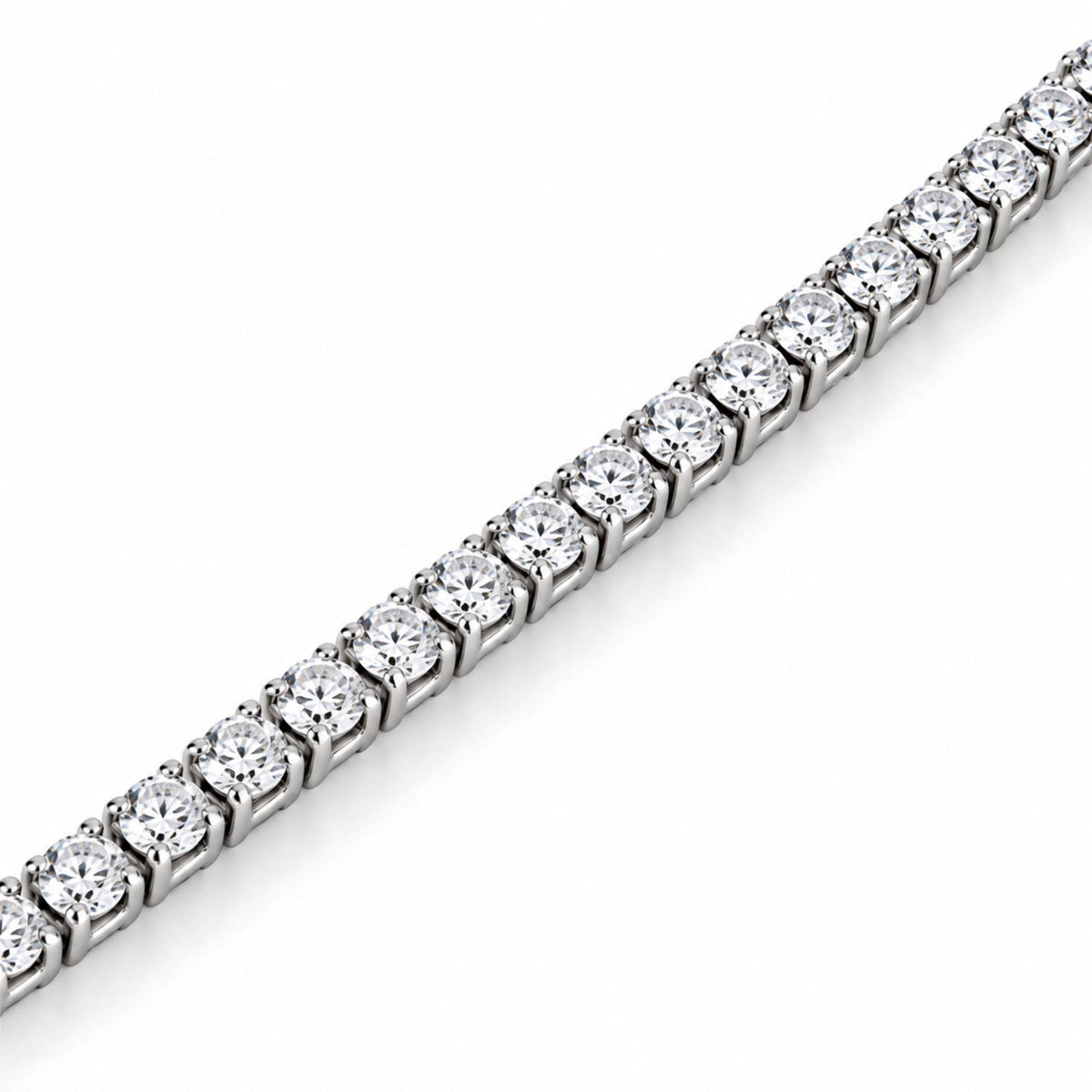 .925 Sterling Silver 2.0 Cttw Round Lab-Grown Diamond Tennis Bracelet (F-G Color, VS2-VS1 Clarity) - 7"