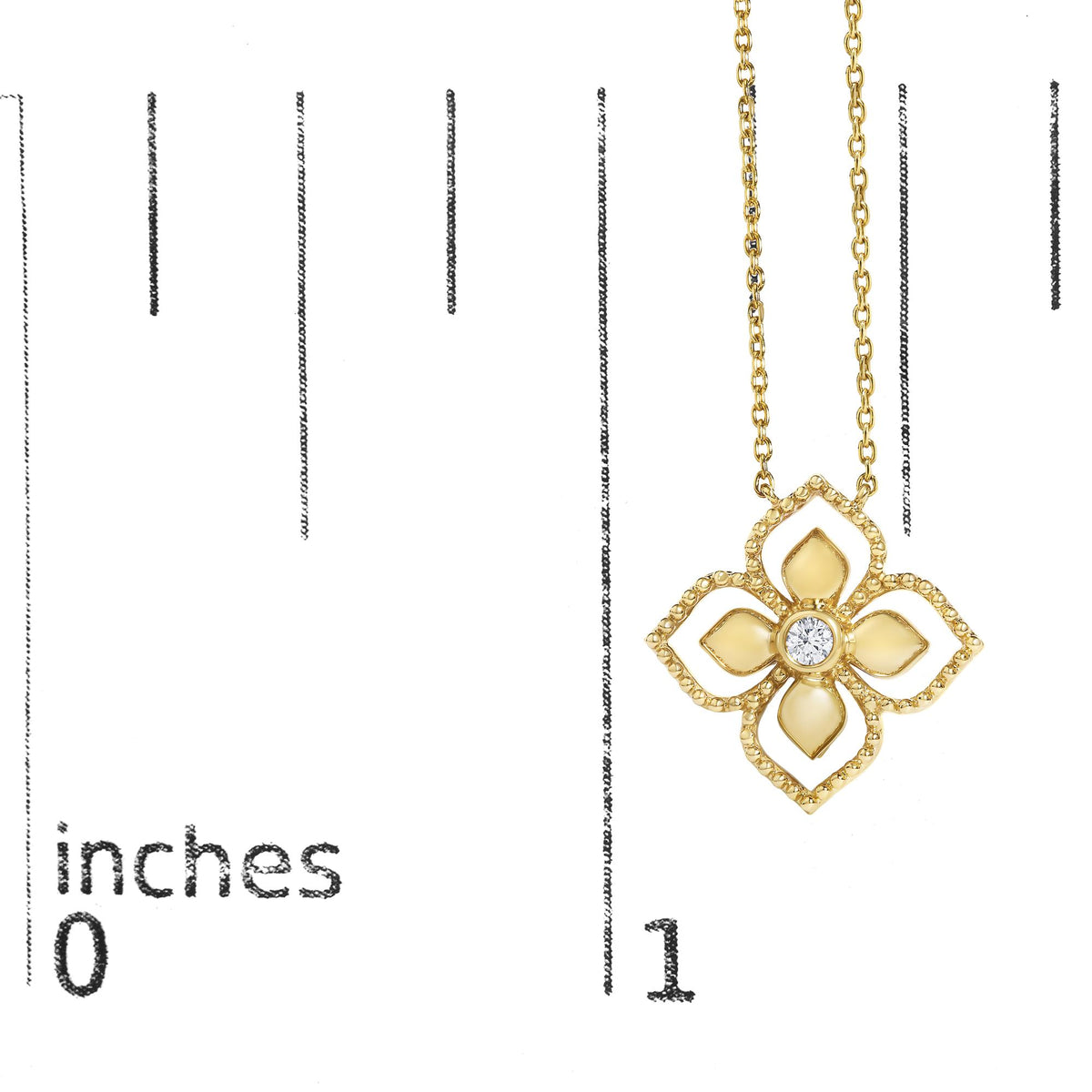 10K Yellow Gold Diamond Accent Floral Medallion Pendant Necklace