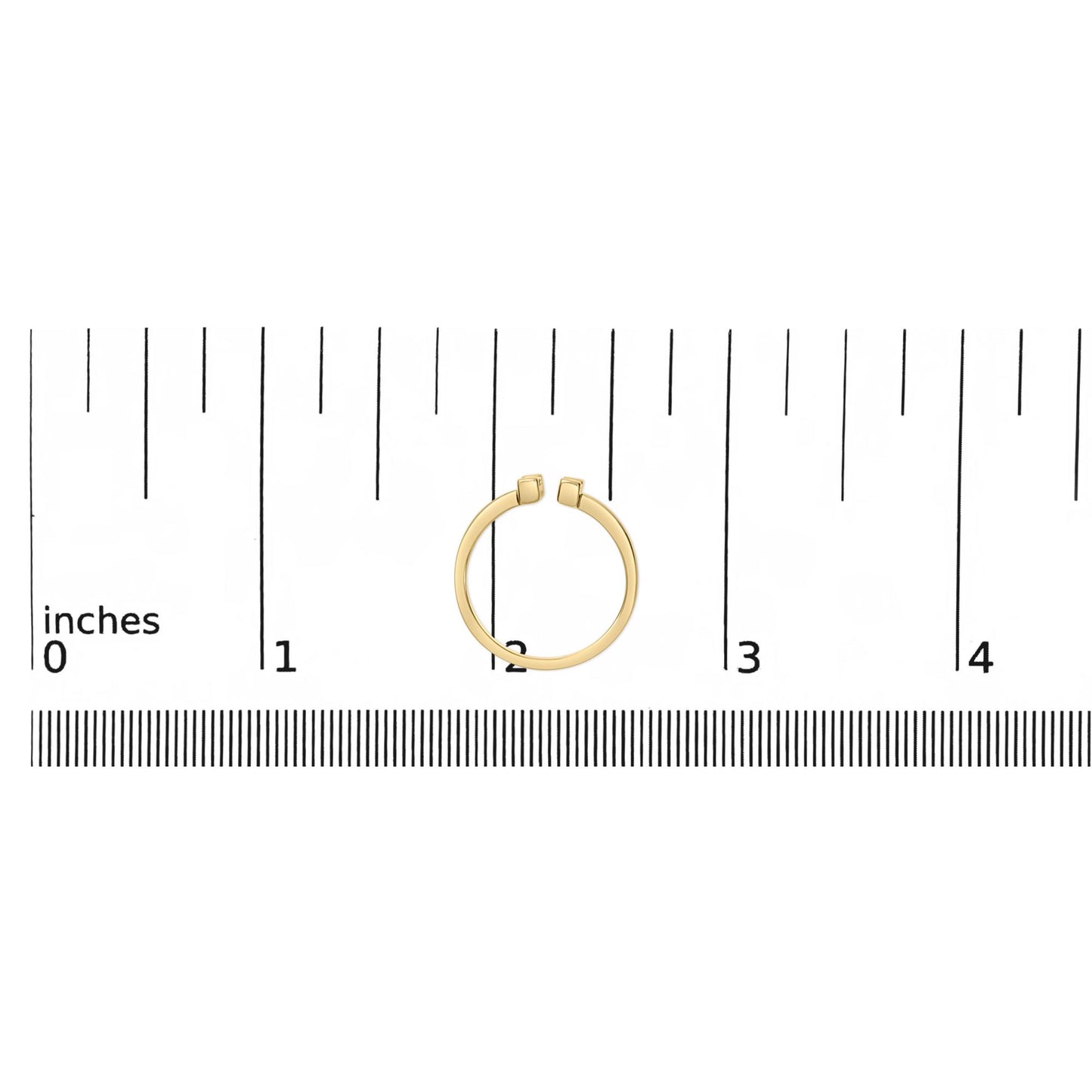14K Yellow Gold Plated Sterling Silver 1/5 Cttw Baguette Diamond Open Band Ring