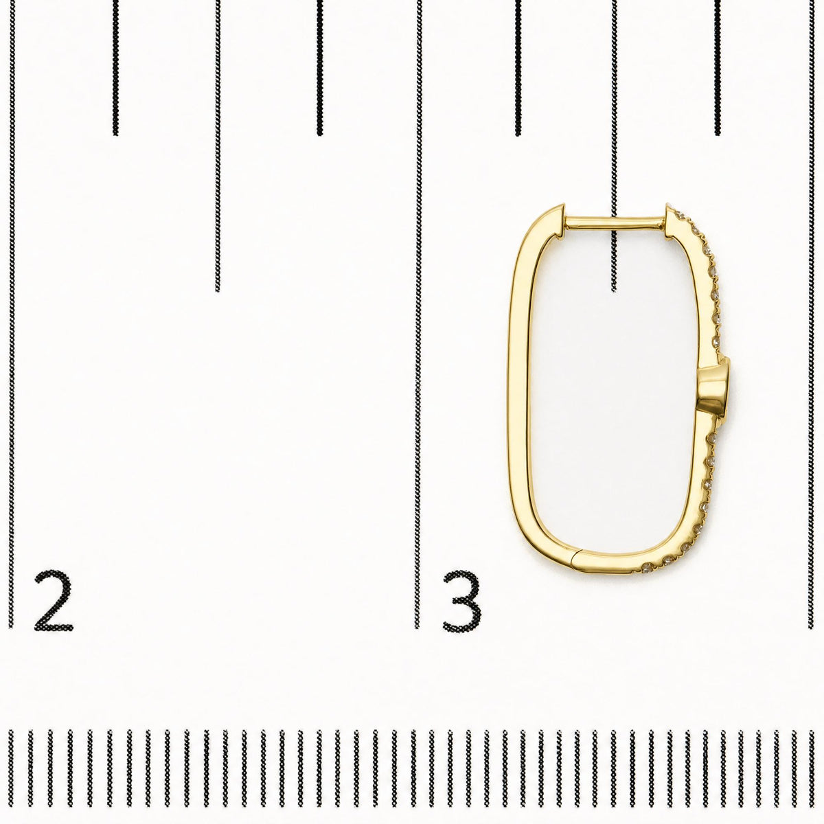 14K Yellow Gold 1/3 Cttw Marquise Diamond Rectangular Hoop Earrings