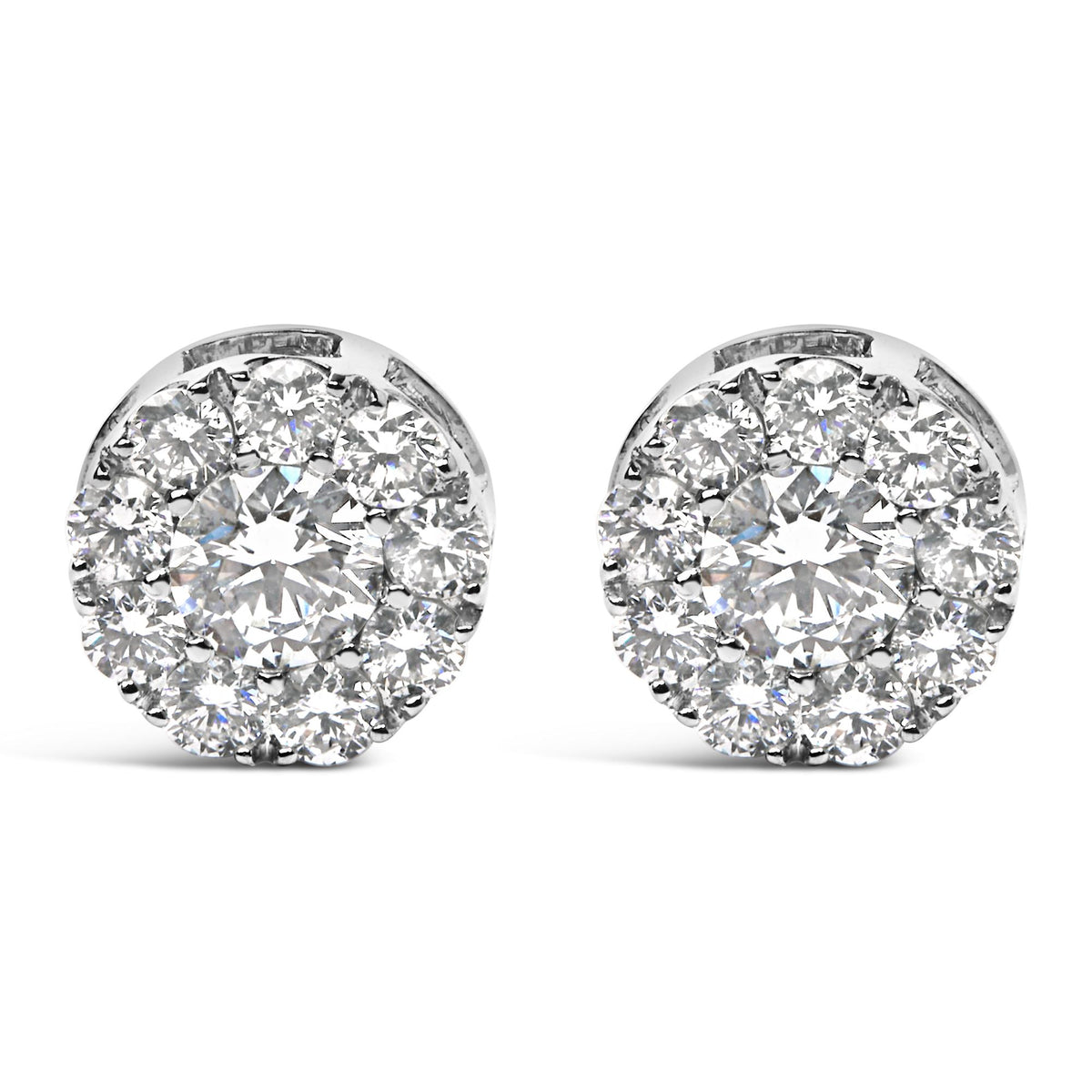 14KT White Gold 2.00 Cttw Lab Grown Diamond Halo Stud Earrings