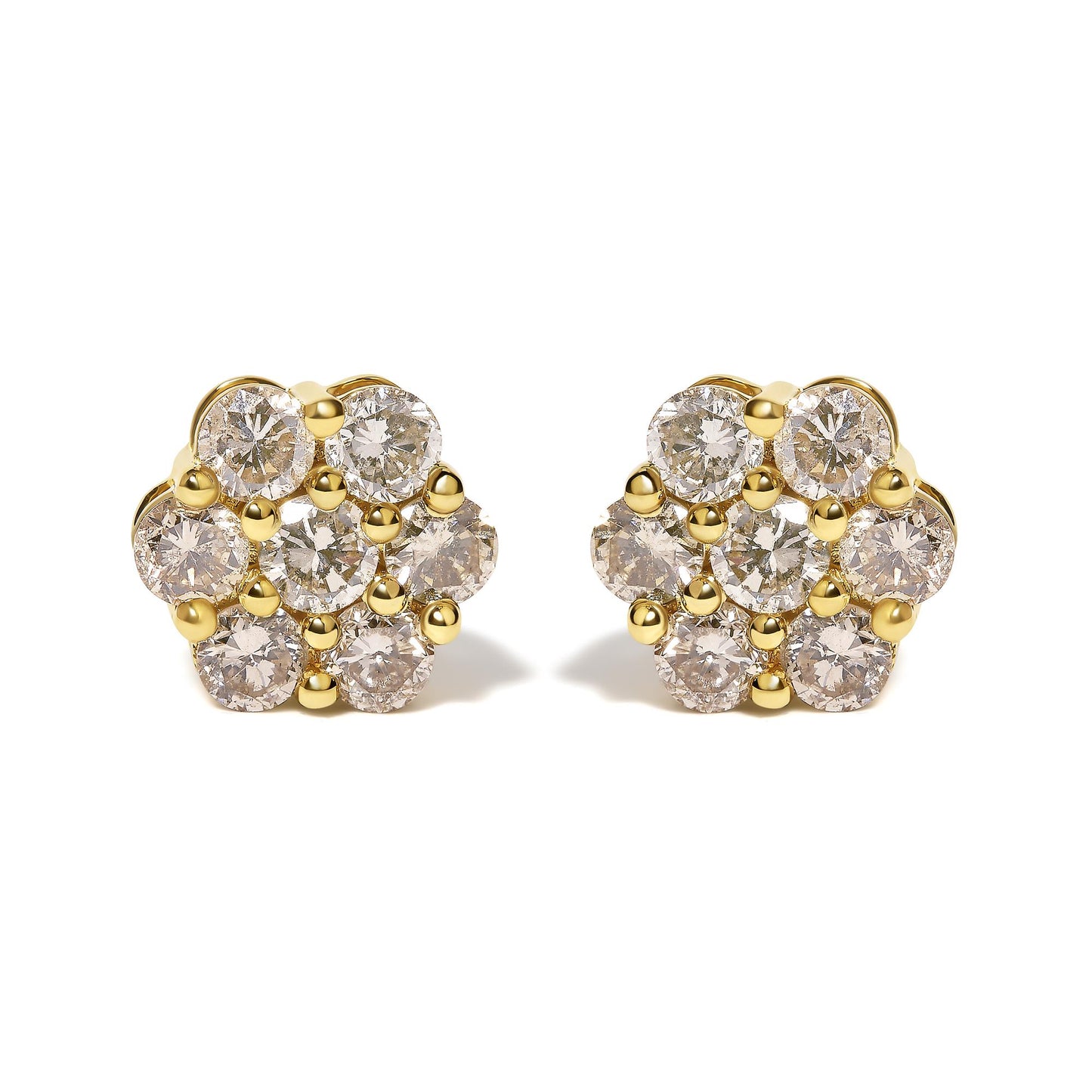 14K White Gold 4 cttw Diamond Flower Earring (H-I Clarity, SI2-I1 Color)