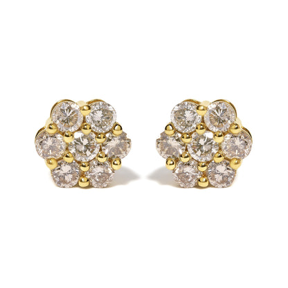 14K White Gold 4 cttw Diamond Flower Earring (H-I Clarity, SI2-I1 Color)