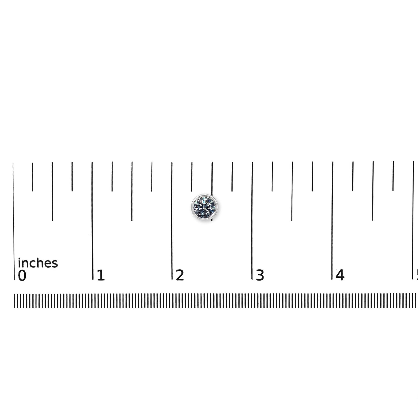 14K Gold Bezel Set Lab Grown Blue Diamond Solitaire Stud Earrings