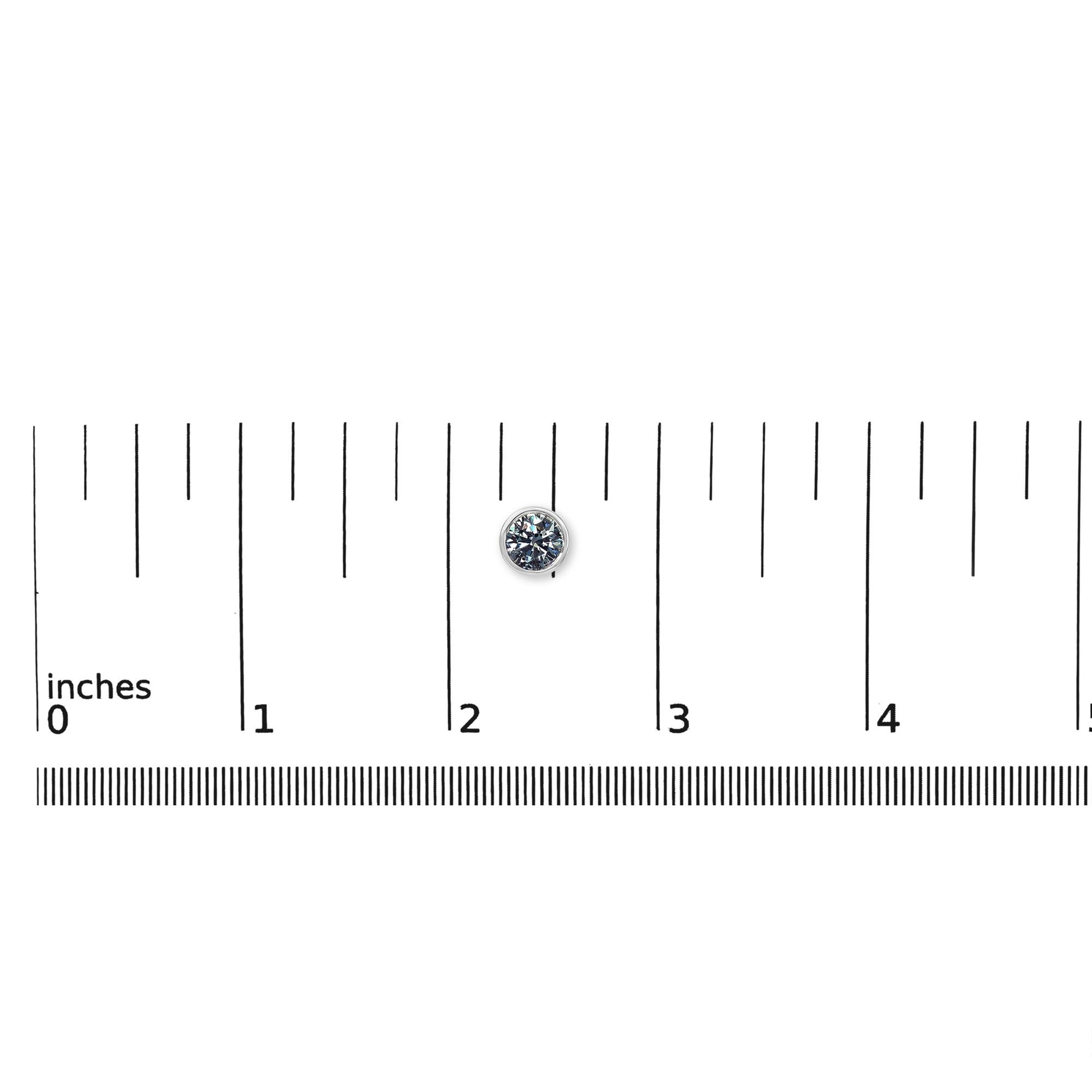 14K Gold Bezel Set Lab Grown Blue Diamond Solitaire Stud Earrings