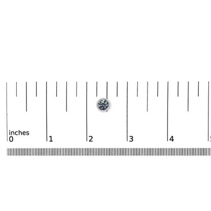 14K Gold Bezel Set Lab Grown Blue Diamond Solitaire Stud Earrings