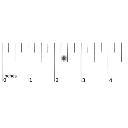 .925 Sterling Silver 1/2 Cttw Blue Diamond Halo Stud Earring