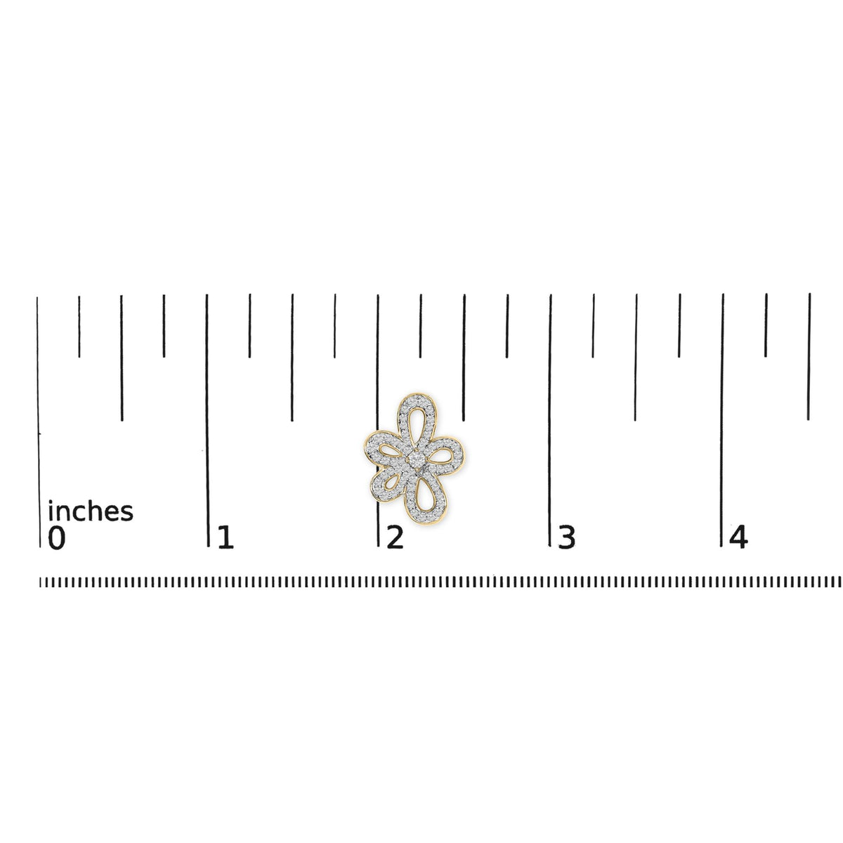 14K Yellow Gold Plated .925 Sterling Silver 1.0 Cttw Diamond Operwork Retro Floral Stud Earrings