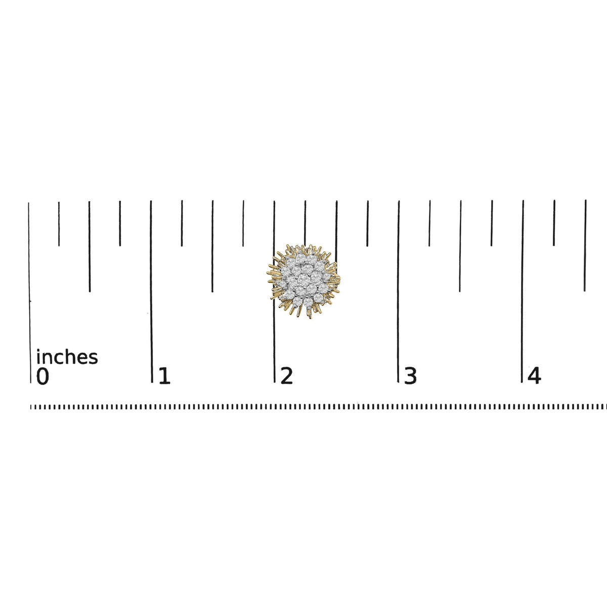 14K Yellow Gold Plated .925 Sterling Silver 1.0 Cttw Diamond Cluster Starburst Stud Earrings