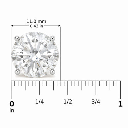 14K Gold Round Lab Grown Diamond Solitaire Stud Earrings with Screw Backs