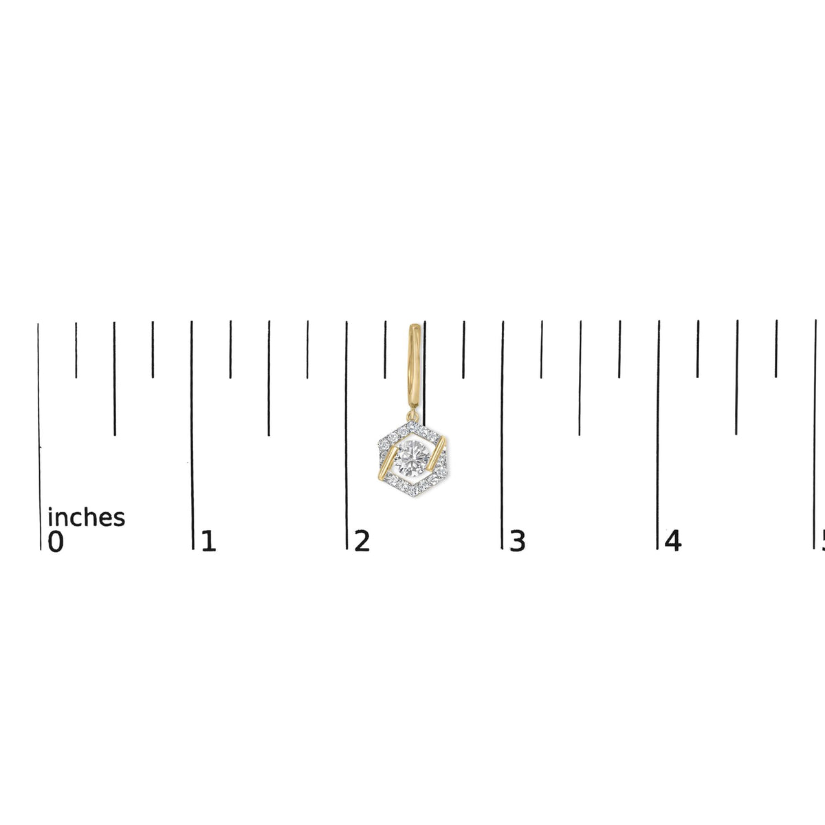 10K Yellow Gold Plated .925 Sterling Silver 2.0 Cttw Lab Grown Diamond Hexagon Halo Drop Earrings