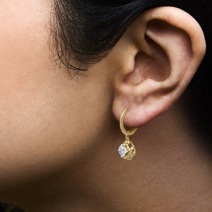 10K Yellow Gold Plated .925 Sterling Silver 1.0 Cttw Lab Grown Diamond Woven Drop Earrings