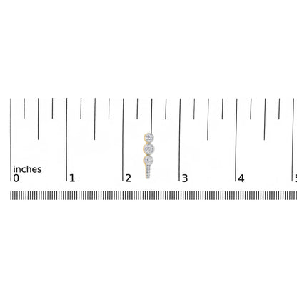 10K Yellow Gold Plated .925 Sterling Silver 1.0 Cttw Lab Grown Diamond Bezel Set Drop Earrings