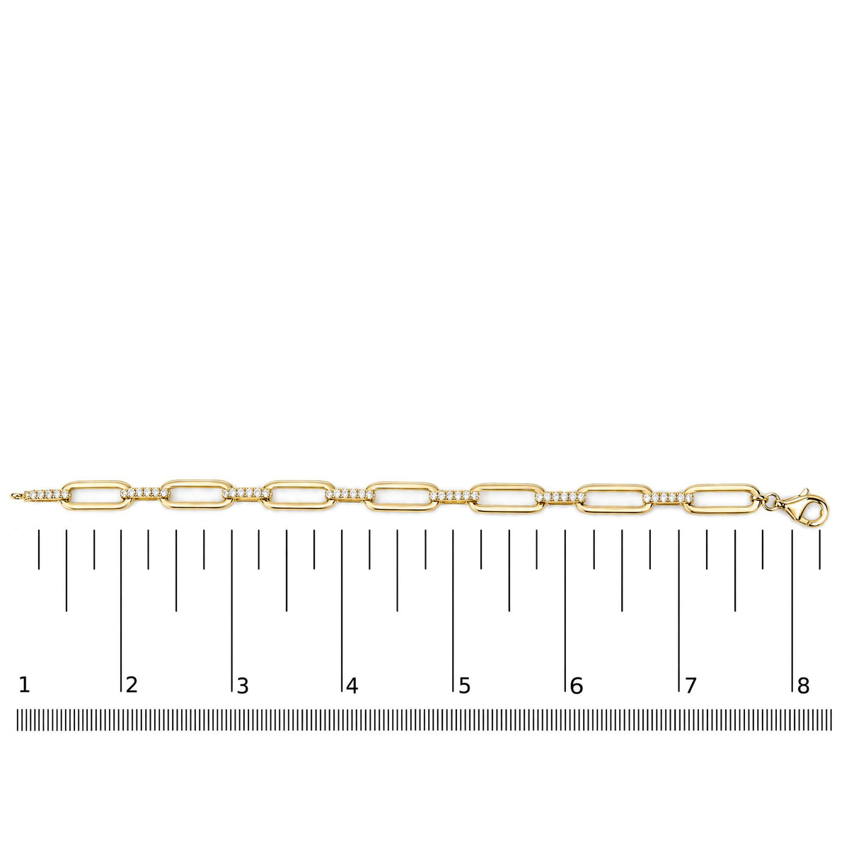14K Yellow Gold 3/4 Cttw Diamond Paperclip Link Bracelet