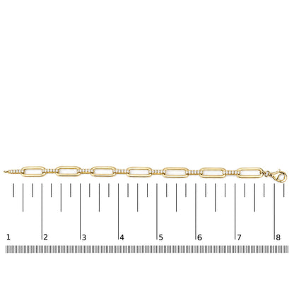 14K Yellow Gold 3/4 Cttw Diamond Paperclip Link Bracelet