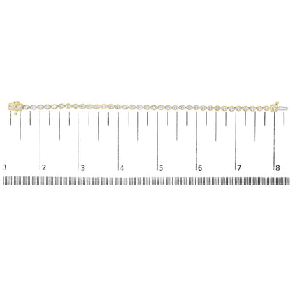 14K Yellow Gold 3 3/4 Cttw Oval Diamond East West Bezel Set Tennis Bracelet