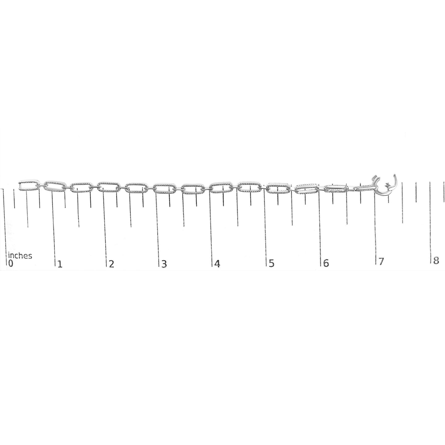 14K White Gold 1.00 Cttw Paperclip Link Bracelet