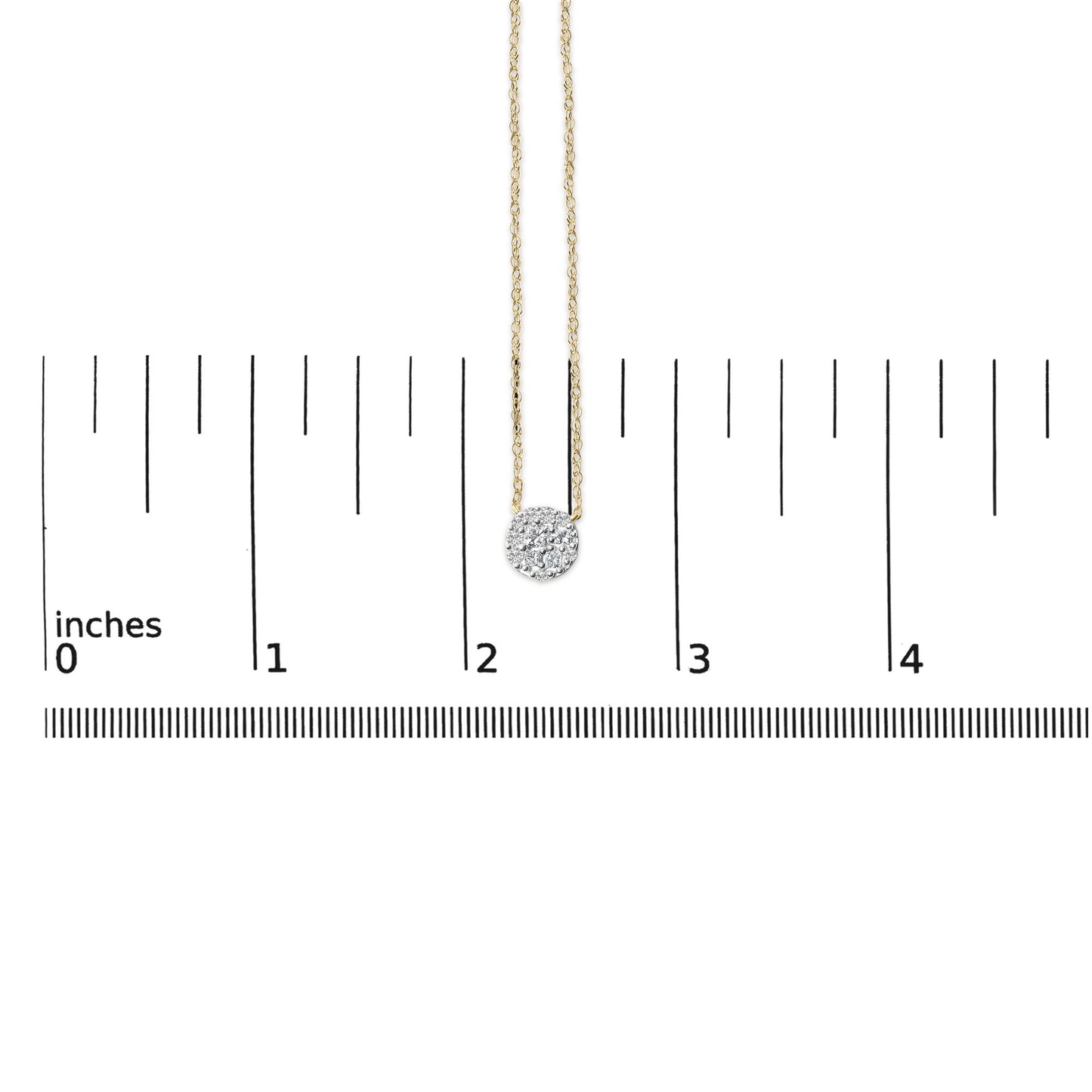 14K Yellow Gold Plated Sterling Silver 3/8 Cttw Diamond Cluster Pendant Necklace