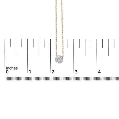 14K Yellow Gold Plated Sterling Silver 3/8 Cttw Diamond Cluster Pendant Necklace