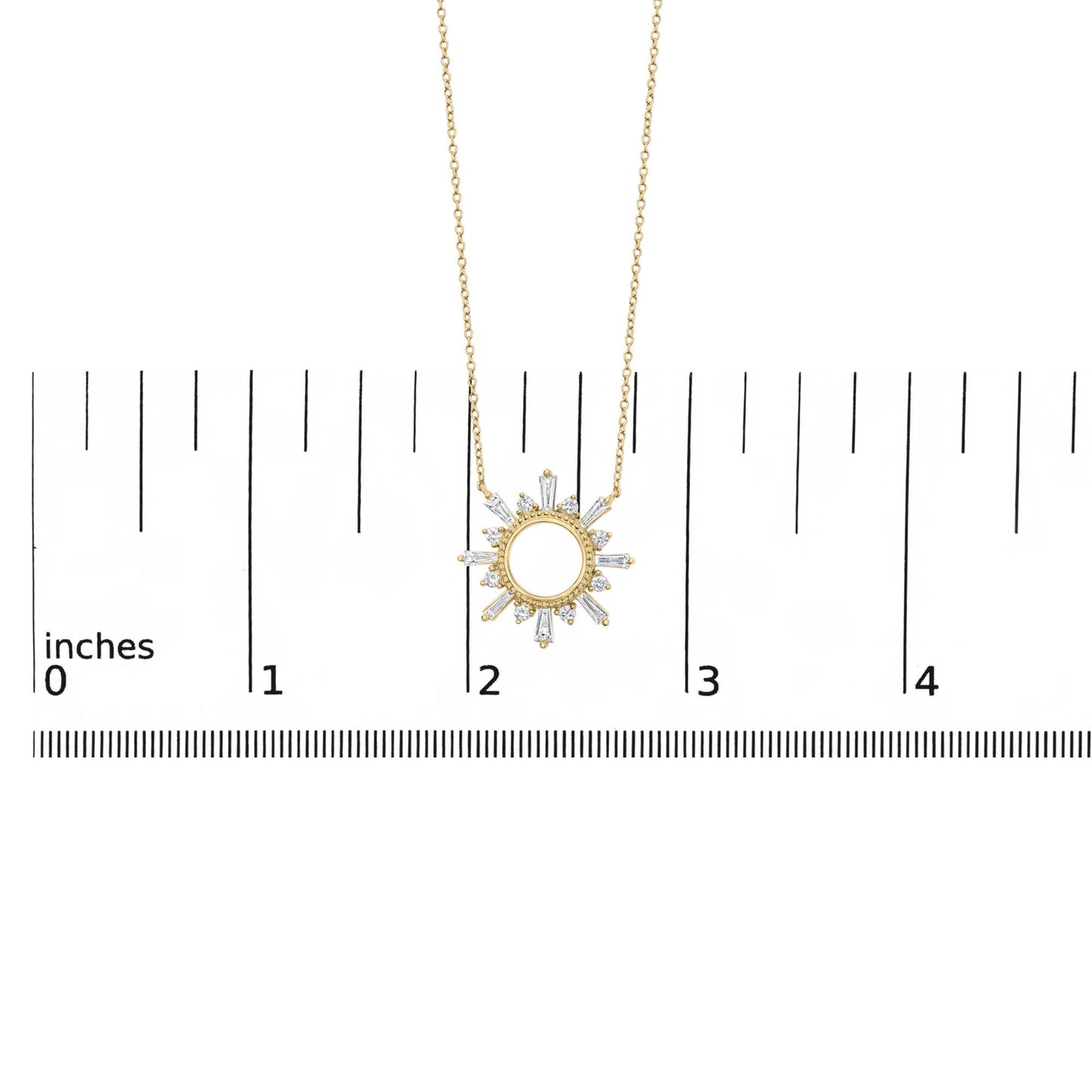 14K Yellow Gold Plated Sterling Silver 5/8 Cttw Diamond Open Starburst Pendant Necklace