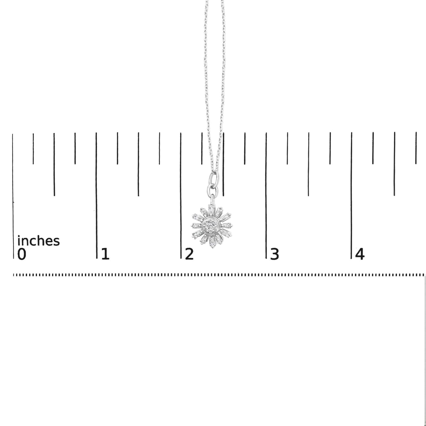 Sterling Silver 3/8 Cttw Diamond Starburst Medallion Pendant Necklace