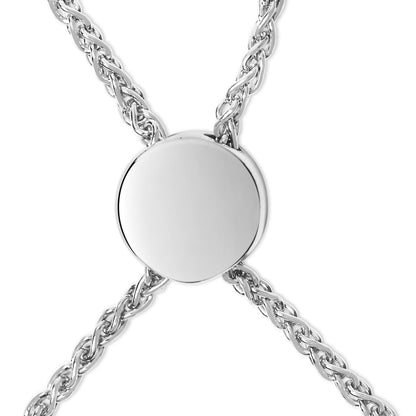 Sterling Silver Round Diamond Accent Open Heart Adjustable Bolo Bracelet