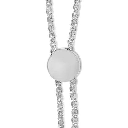 Sterling Silver Diamond Accent Double Heart Infinity Adjustable Bolo Bracelet