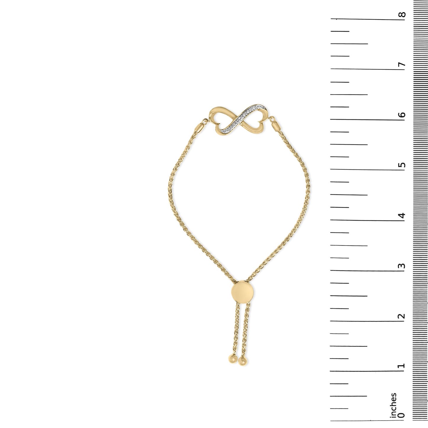 Gold Vermeil Diamond Accent Heart Infinity Bolo Bracelet