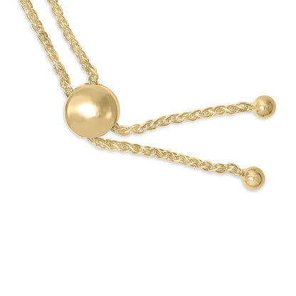 Gold Vermeil Diamond Accent Circle Lariat Bolo Bracelet