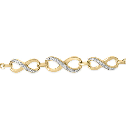 Gold Vermeil Diamond Accent Infinity Sign Lariat Bolo Bracelet