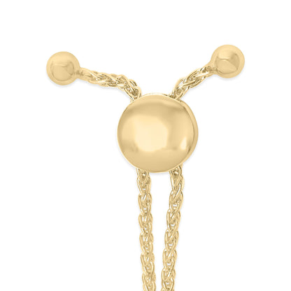 Gold Vermeil Diamond Accent Infinity Sign Lariat Bolo Bracelet