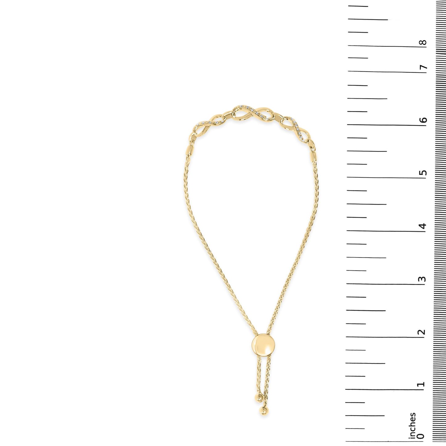 Gold Vermeil Diamond Accent Infinity Sign Lariat Bolo Bracelet