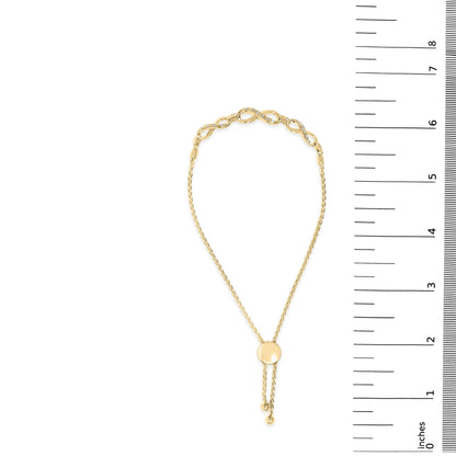 Gold Vermeil Diamond Accent Infinity Sign Lariat Bolo Bracelet