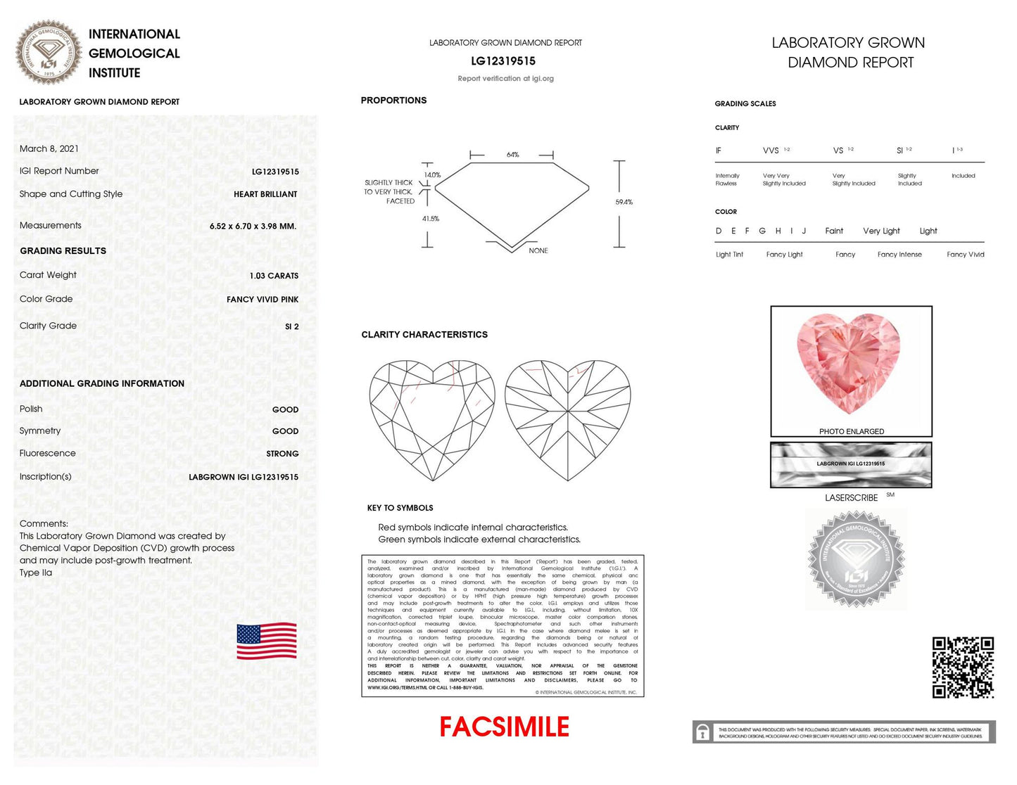 White necklace with a heart-shaped pink gemstone in a 3-prong setting, shown in a front close-up angle.