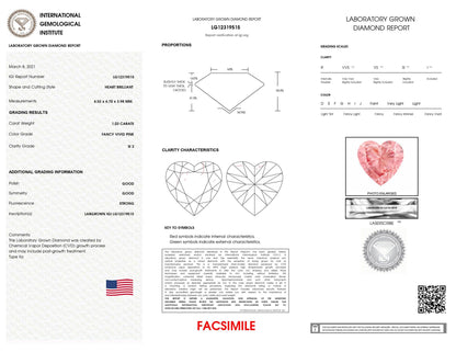 White necklace with a heart-shaped pink gemstone in a 3-prong setting, shown in a front close-up angle.