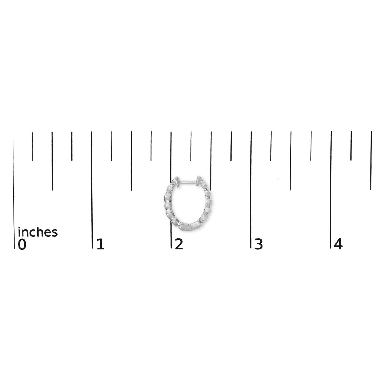 Sterling Silver Diamond Accent Alternating Heart Hoop Earrings
