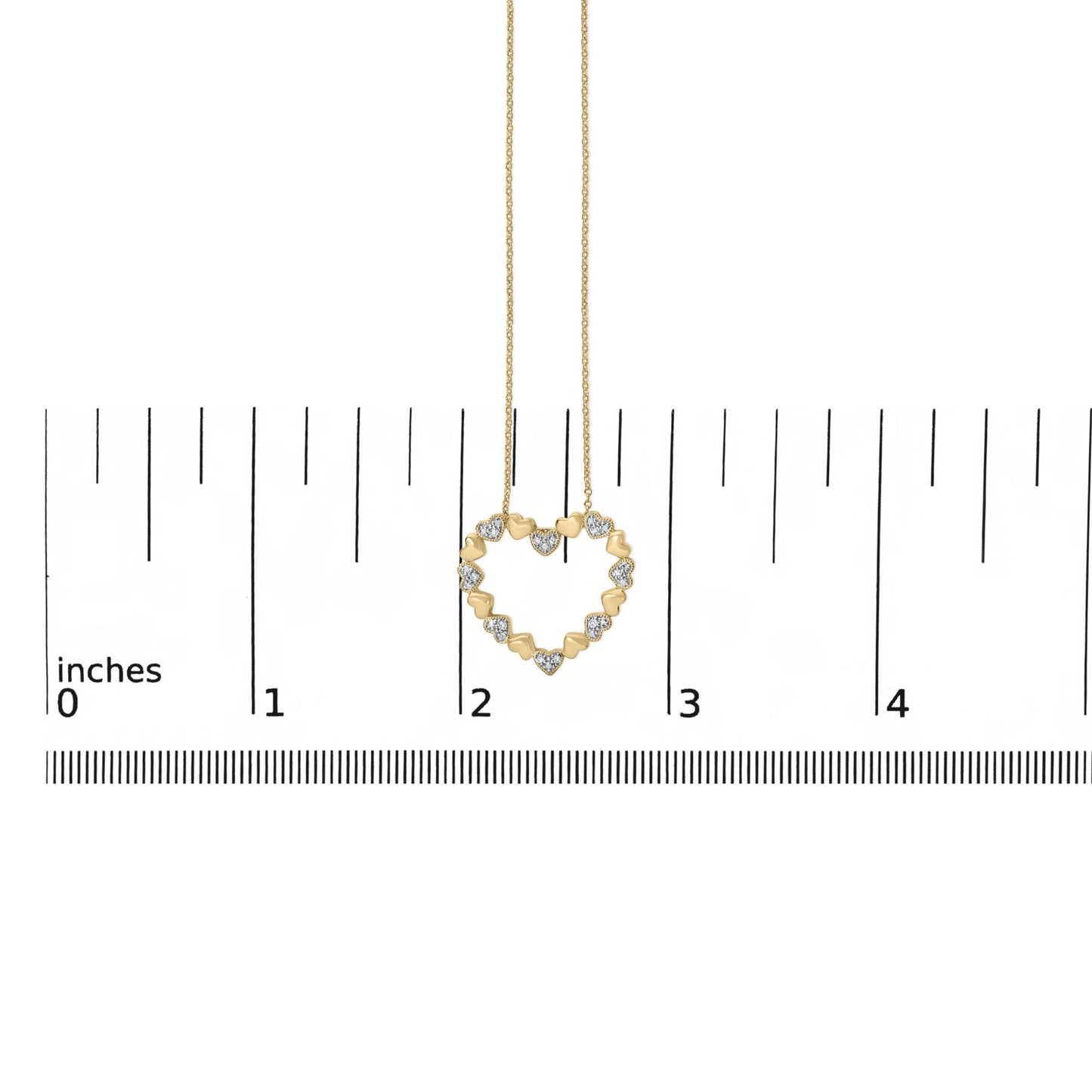 24 KT Gold Vermeil Diamond Accent Puffed Heart Pendant Necklace