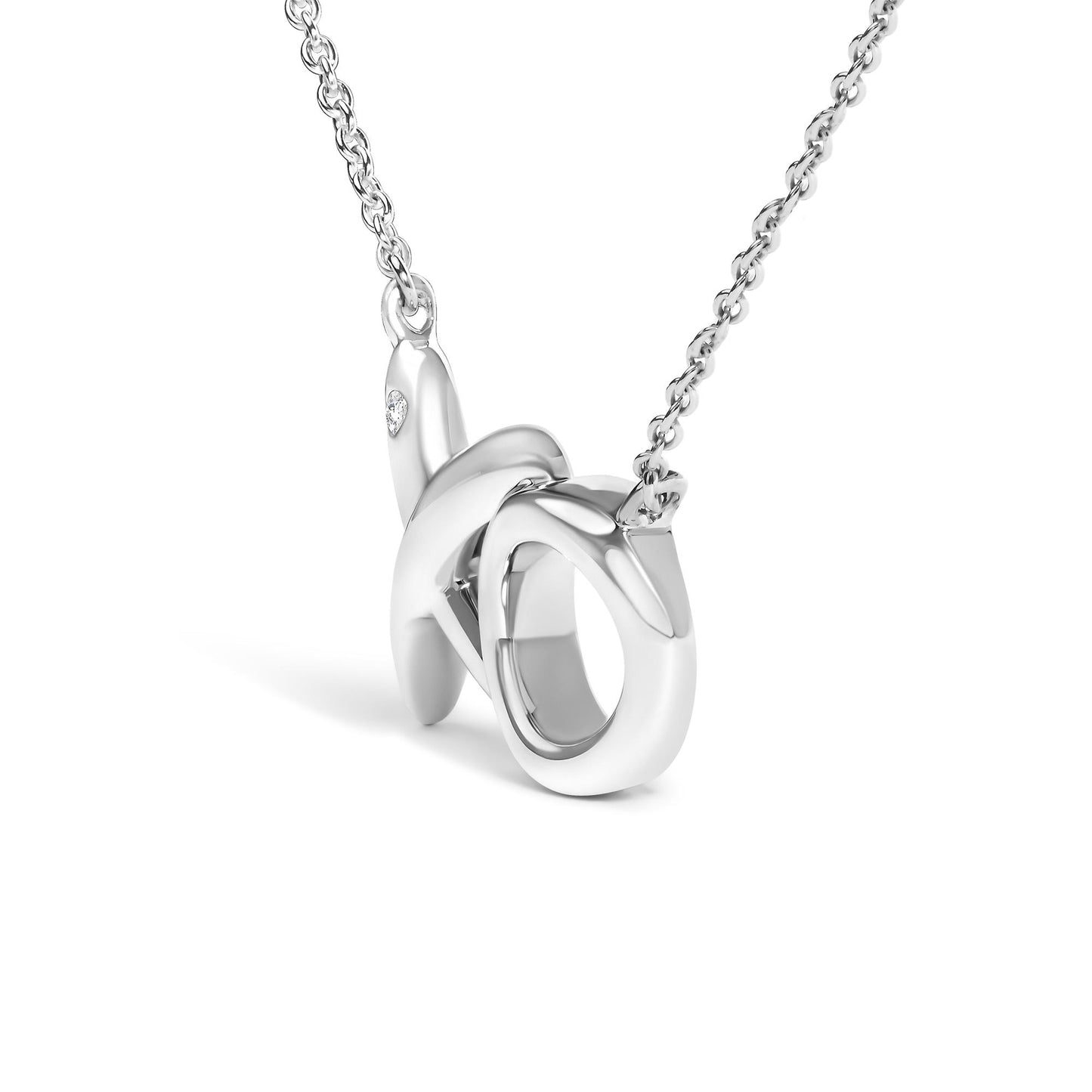 Sterling Silver Diamond Accent XO Pendant Necklace